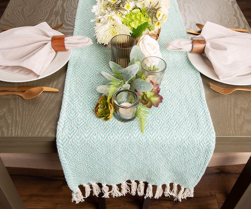 DII Braided Farmhouse Table Runner, 15 x 72 inches, 1-Piece, Aqua - Image 5